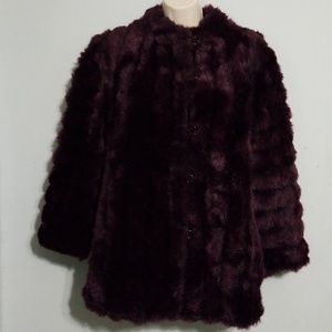Ethel pear for one up women's burgundy faux fur co